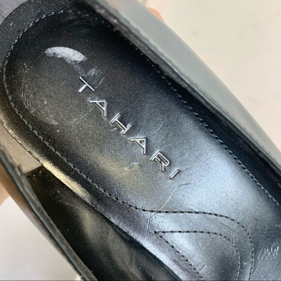 TAHARI "Shirley" Gray Block Heel Pumps Size 7.5 - Picture 7 of 9